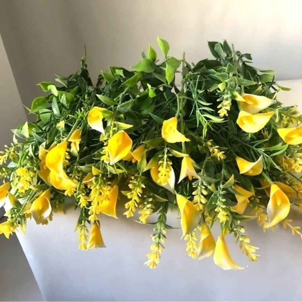 Yellow Calla Lily Flower Artificial Stems 20 pieces lot Craft